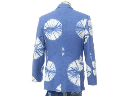 [New Outlet] LABRUM LONDON Spring/Summer 2022 Cotton Tie-dyed Set-up Double-breasted Suit Blue x White [Size M/M] [BLU] [S/S] [Condition Rank N-] [Men&