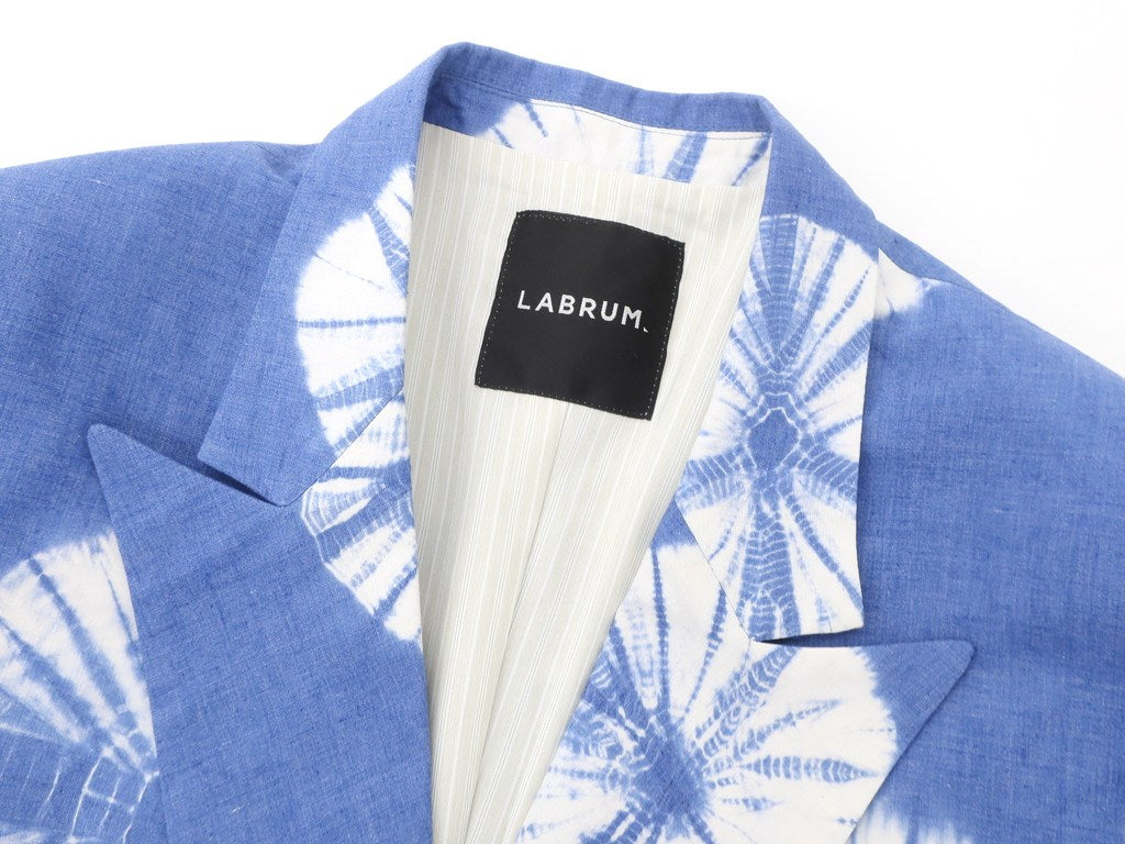 [New Outlet] LABRUM LONDON Spring/Summer 2022 Cotton Tie-dyed Set-up Double-breasted Suit Blue x White [Size M/M] [BLU] [S/S] [Condition Rank N-] [Men&