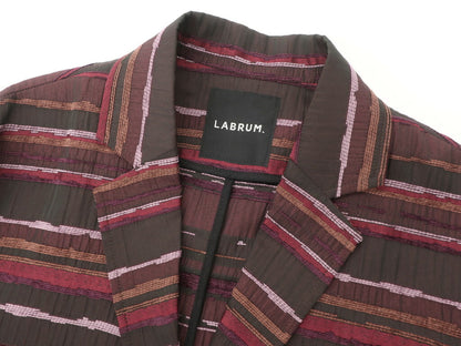 [New Outlet] LABRUM LONDON Spring/Summer 2022 Jacquard Border Pattern Set-up Suit Bordeaux [Size M] [RED] [S/S] [Condition Rank N-] [Men&