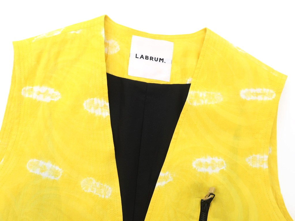 [New Outlet] LABRUM LONDON 21AW Cotton Vest Blouson, Hat, Tie 3-Piece Set Yellow x White [Size Not Specified (Approx. M)] [YEL] [S/S] [Condition Rank N-] [Men&