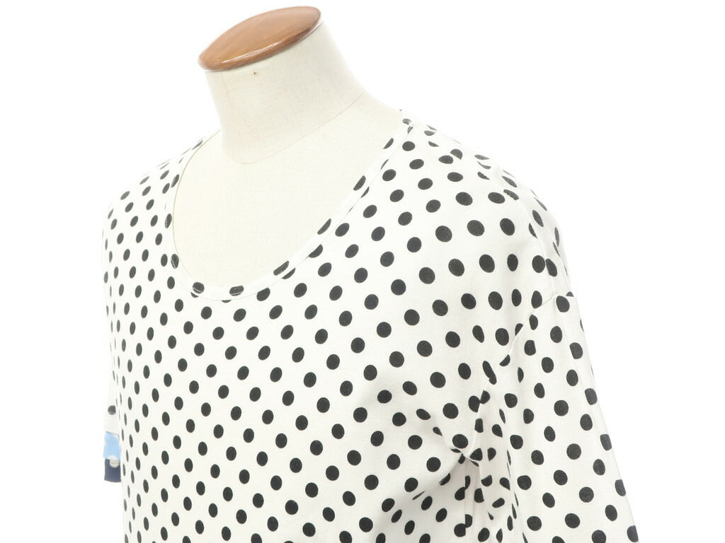 [Used] ANREALAGE Cotton Short Sleeve Polka Dot Crew Neck T-Shirt White x Black [Size M] [WHT] [S/S] [Condition Rank B] [Men&