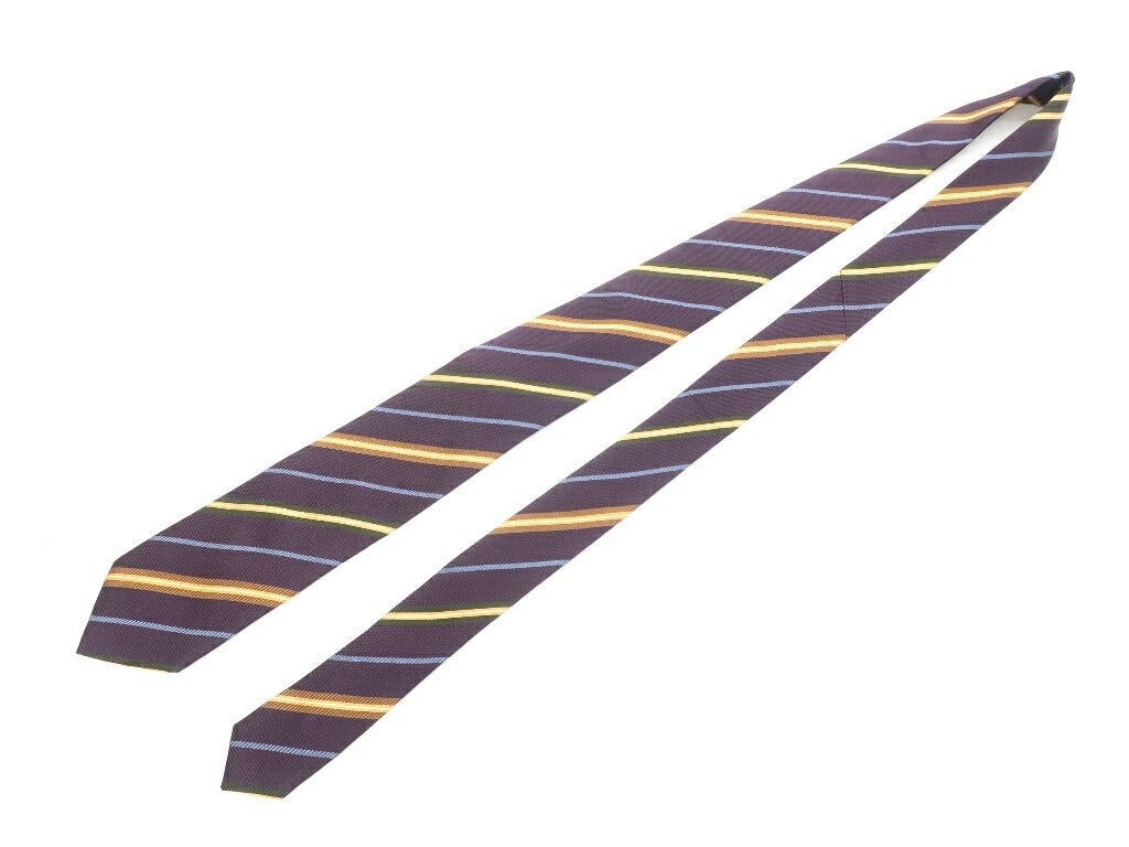 [New] GIERRE MILANO 3-fold striped silk tie, dark purple [PUP] [S/S/A/W] [Condition rank N] [Men&