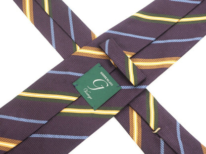 [New] GIERRE MILANO 3-fold striped silk tie, dark purple [PUP] [S/S/A/W] [Condition rank N] [Men&