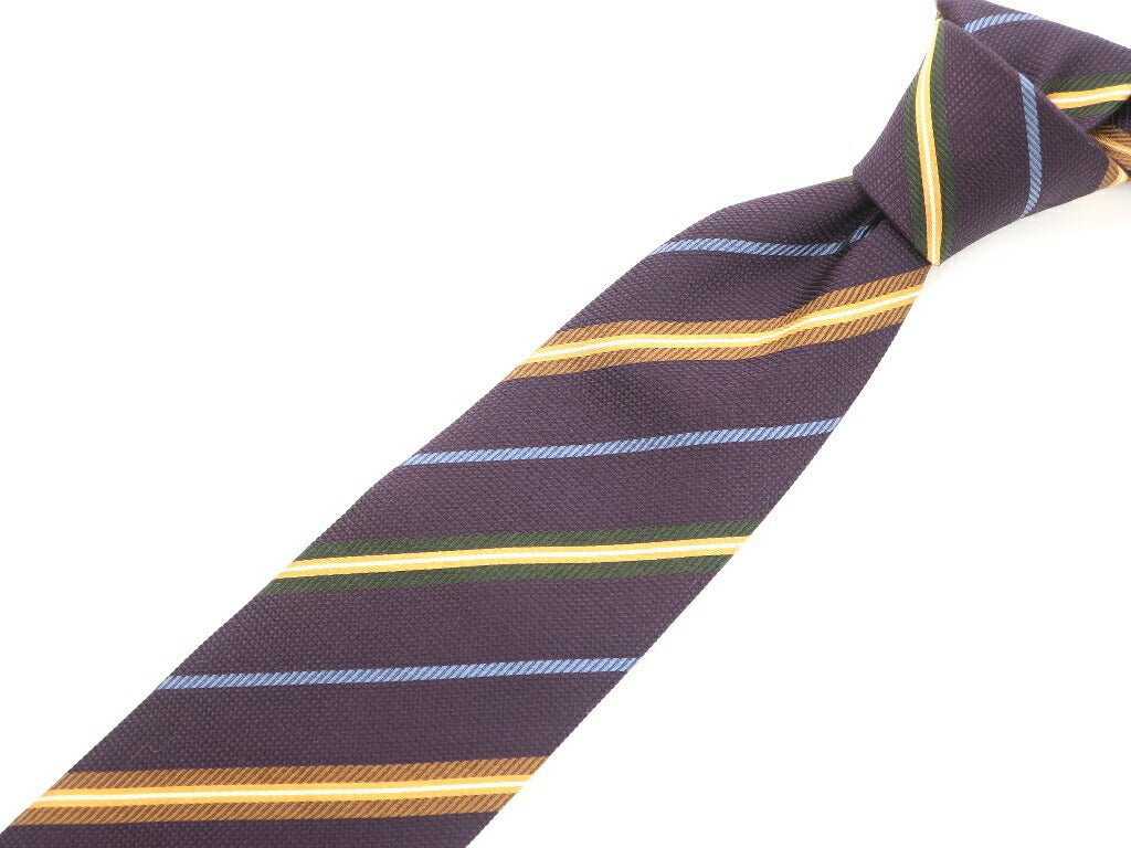 [New] GIERRE MILANO 3-fold striped silk tie, dark purple [PUP] [S/S/A/W] [Condition rank N] [Men&