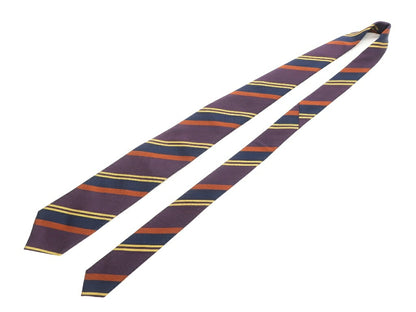 [New] GIERRE MILANO 3-fold striped silk tie, dark purple x navy [PUP] [S/S/A/W] [Condition rank N] [Men&