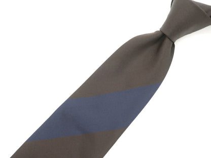 [New Outlet] GIERRE MILANO 3-fold panel stripe silk tie, dark brown x navy [BRW] [S/S/A/W] [Condition Rank N-] [Men&