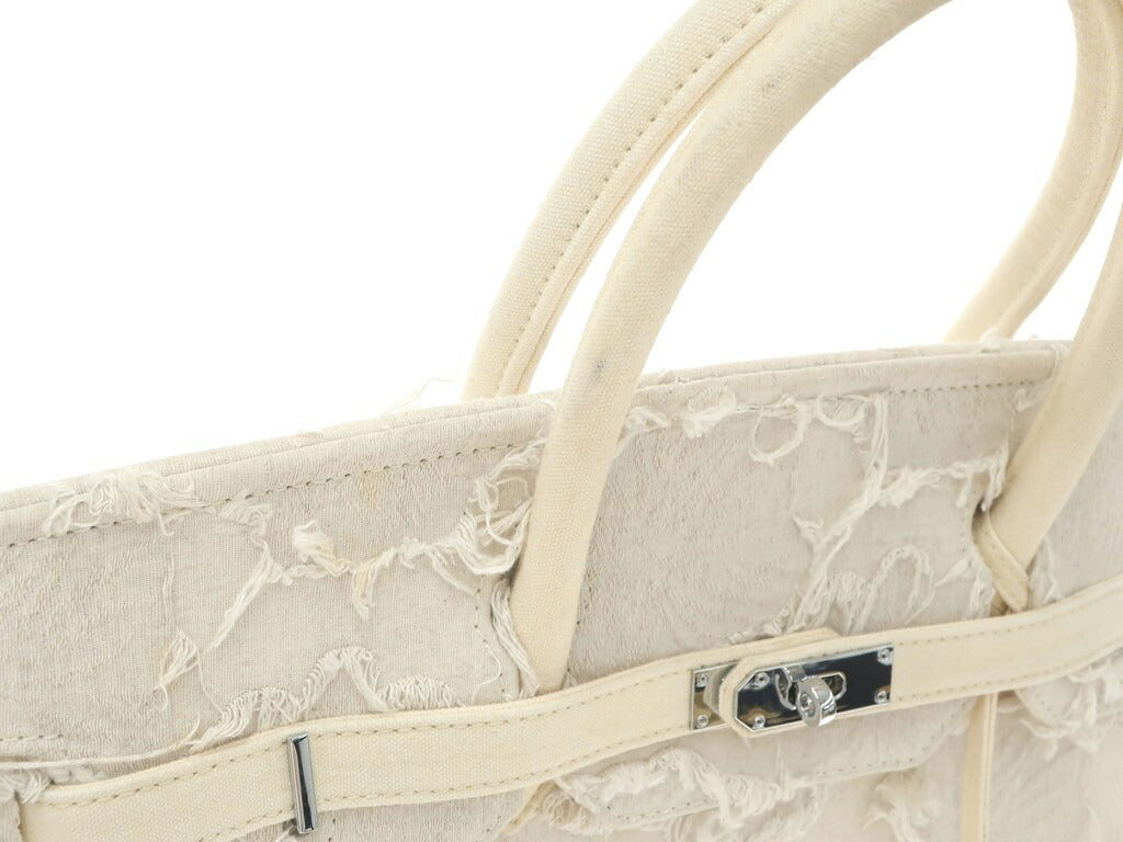 [Used] EMOTIONAL WORLD Cotton linen travel handbag, ivory [Condition: C] [Women&