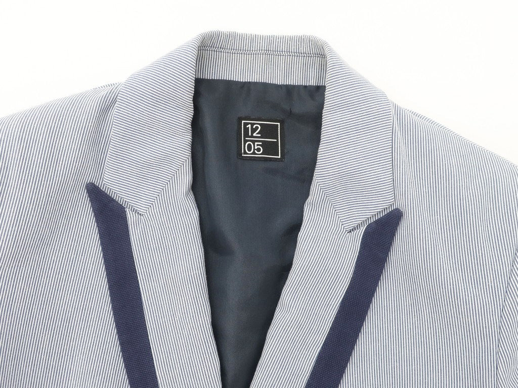 [Used] 1205 Cotton Stripe Double 2B Casual Jacket Navy Blue x White [Size S] [BLU] [S/S] [Condition Rank C] [Men&