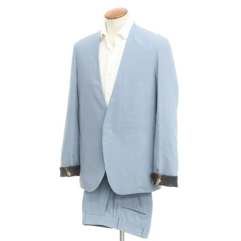 [Used] [Unused] Christian Dada Linen Alpaca Oiran Embroidery No Collar Suit Light Blue [Size 46] [BLU] [S/S] [Condition Rank S] [Men&