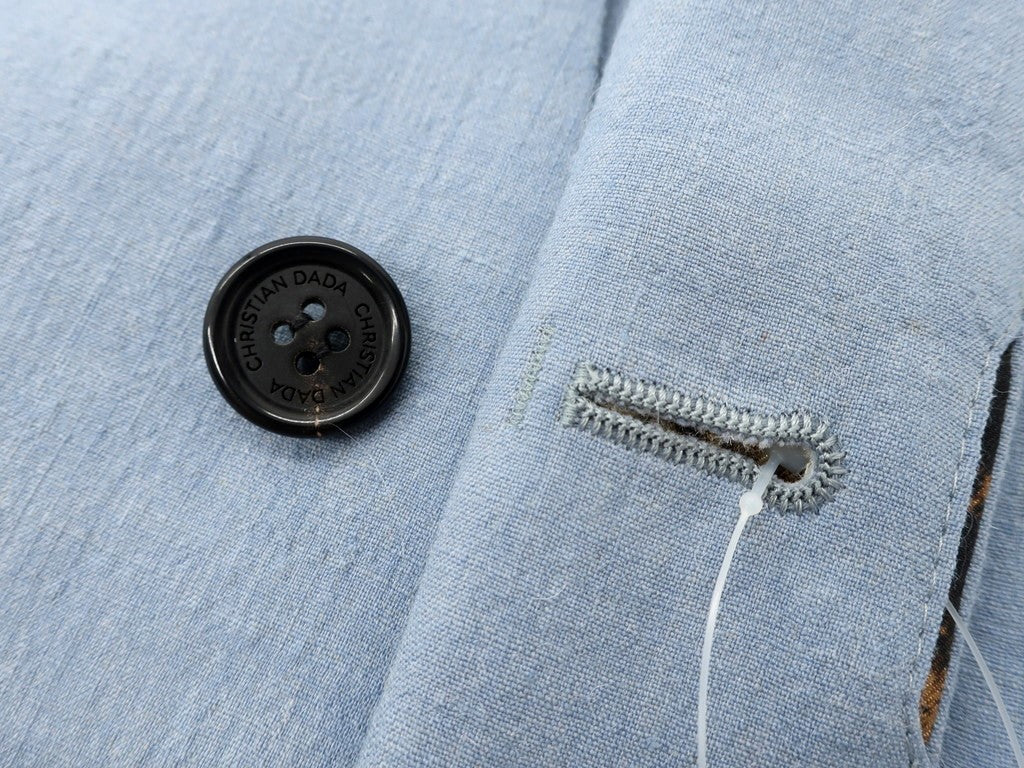 [Used] [Unused] Christian Dada Linen Alpaca Oiran Embroidery No Collar Suit Light Blue [Size 46] [BLU] [S/S] [Condition Rank S] [Men&