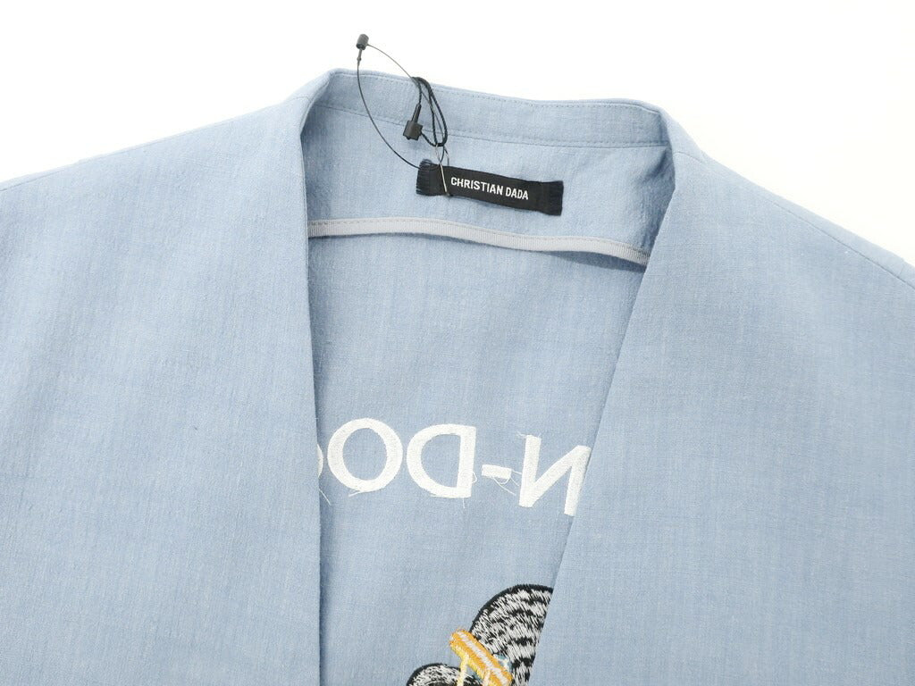 [Used] [Unused] Christian Dada Linen Alpaca Oiran Embroidery No Collar Suit Light Blue [Size 46] [BLU] [S/S] [Condition Rank S] [Men&