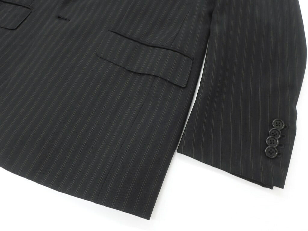 [Used] Castangia Barneys New York custom wool striped 2B suit set up black x brown [Size 44] [BLK] [S/S] [Condition Rank B] [Men&