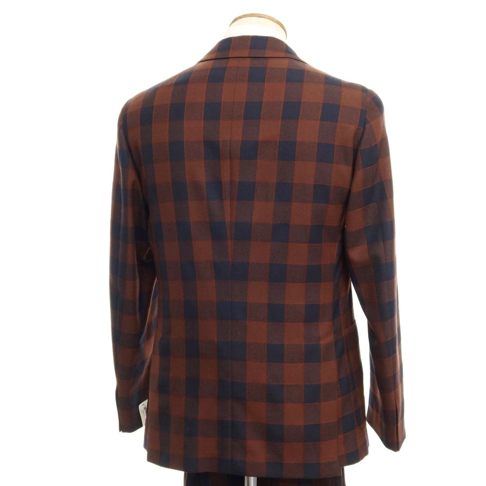 [New] Belvest JACKET IN THE BOX Wool Check 3-Button Suit Brown x Navy [Size 46] [BRW] [A/W] [Condition Rank N] [Men&