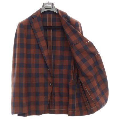 [New] Belvest JACKET IN THE BOX Wool Check 3-Button Suit Brown x Navy [Size 46] [BRW] [A/W] [Condition Rank N] [Men&