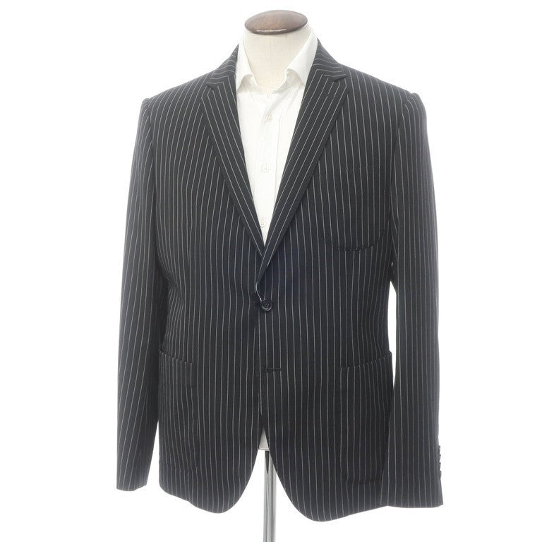 [New Outlet] HYDROGEN Stretch Polyester Wool Striped Tailored Jacket Black x White [Size 54] [BLK] [S/S] [Condition Rank N-] [Men&