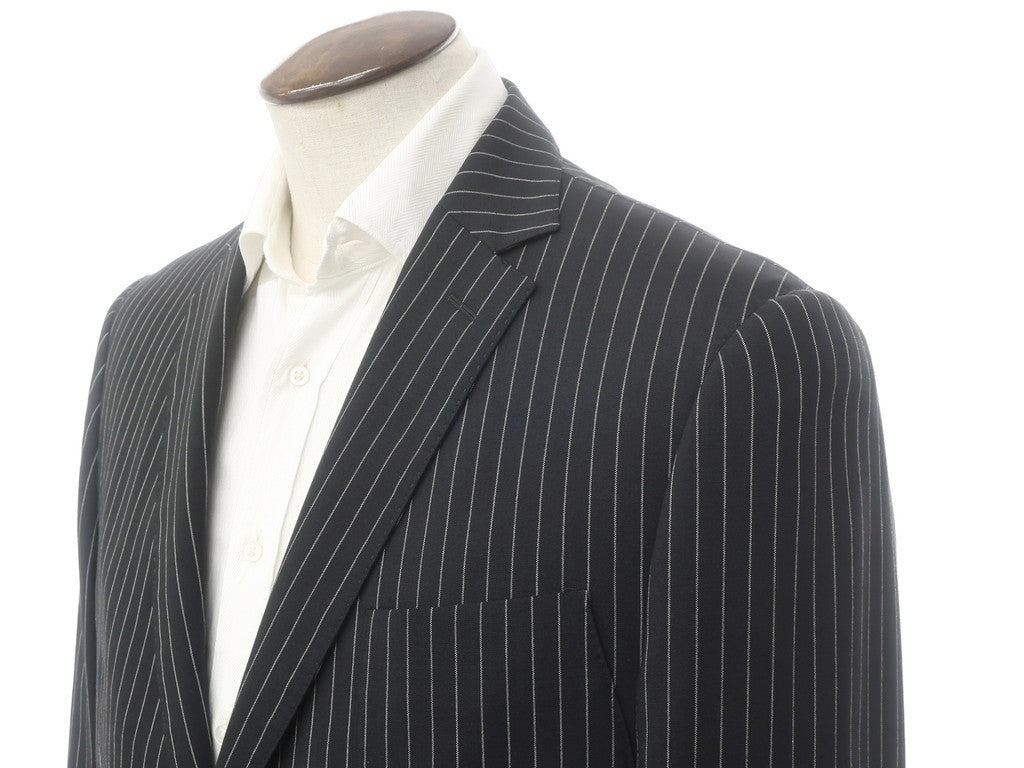 [New Outlet] HYDROGEN Stretch Polyester Wool Striped Tailored Jacket Black x White [Size 54] [BLK] [S/S] [Condition Rank N-] [Men&