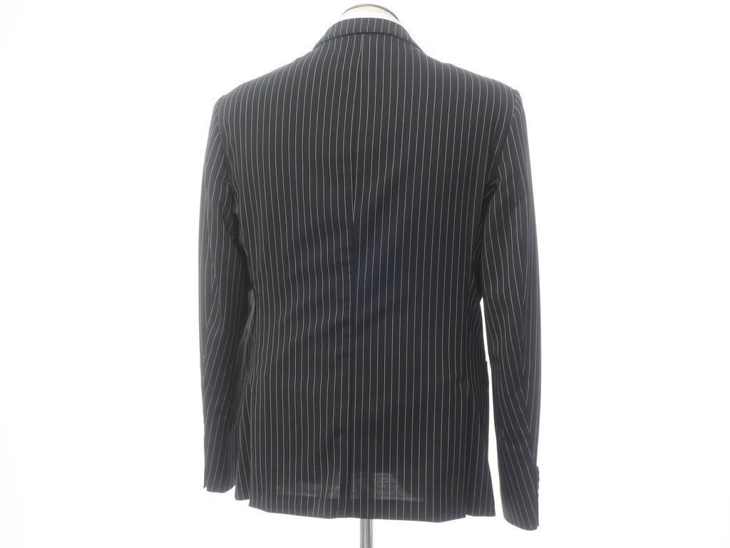 [New Outlet] HYDROGEN Stretch Polyester Wool Striped Tailored Jacket Black x White [Size 54] [BLK] [S/S] [Condition Rank N-] [Men&