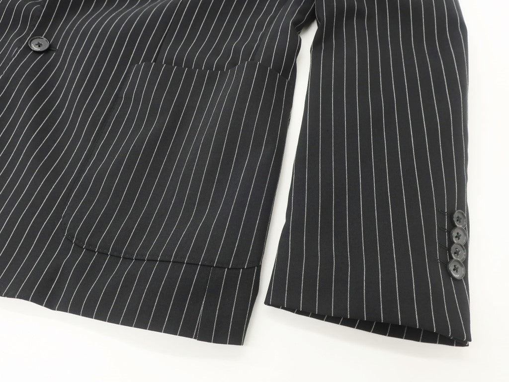 [New Outlet] HYDROGEN Stretch Polyester Wool Striped Tailored Jacket Black x White [Size 54] [BLK] [S/S] [Condition Rank N-] [Men&