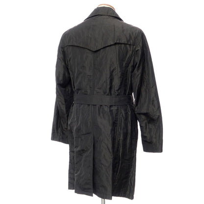 【中古】ジョルジオアルマーニ GIORGIO ARMANI ポリエステルメタリック トレンチコート ブラックxグレー系【 50 】【 状態ランクB 】【 メンズ 】[BPD]