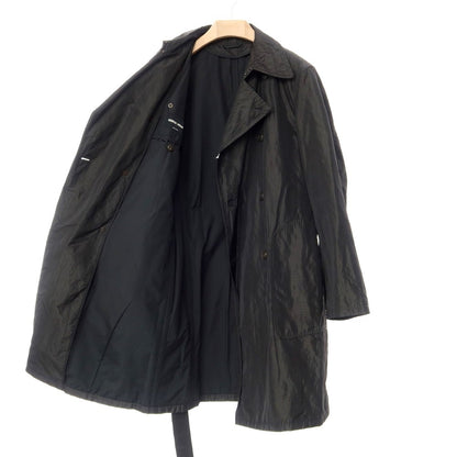 【中古】ジョルジオアルマーニ GIORGIO ARMANI ポリエステルメタリック トレンチコート ブラックxグレー系【 50 】【 状態ランクB 】【 メンズ 】[BPD]