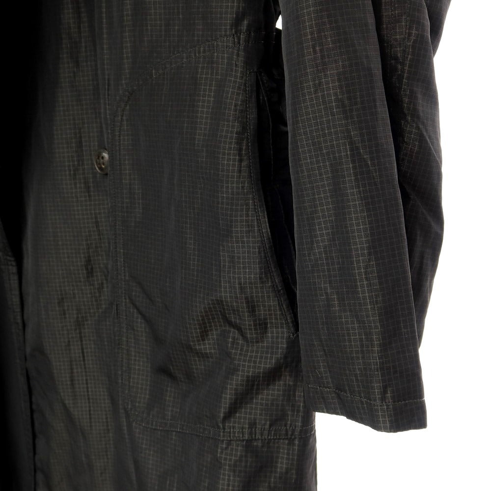 【中古】ジョルジオアルマーニ GIORGIO ARMANI ポリエステルメタリック トレンチコート ブラックxグレー系【 50 】【 状態ランクB 】【 メンズ 】[BPD]