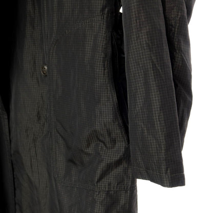 【中古】ジョルジオアルマーニ GIORGIO ARMANI ポリエステルメタリック トレンチコート ブラックxグレー系【 50 】【 状態ランクB 】【 メンズ 】[BPD]