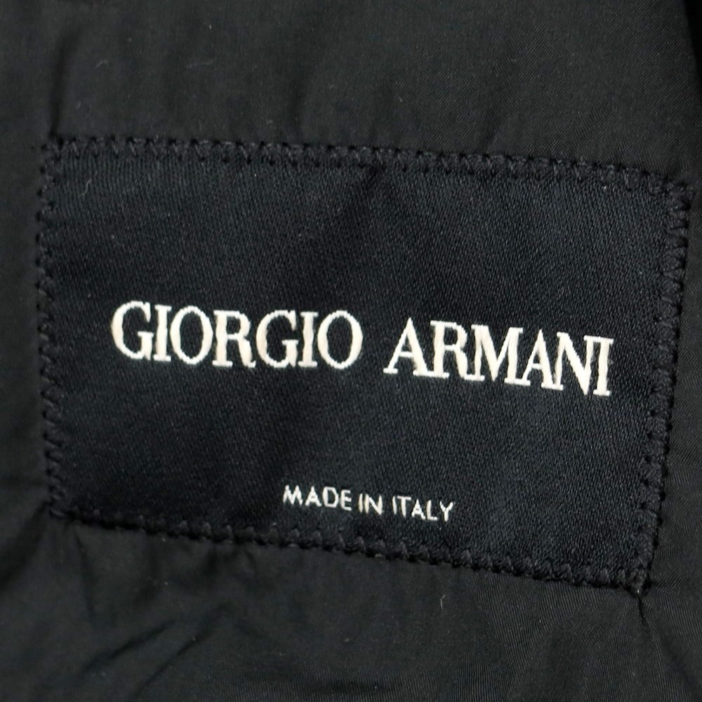 【中古】ジョルジオアルマーニ GIORGIO ARMANI ポリエステルメタリック トレンチコート ブラックxグレー系【 50 】【 状態ランクB 】【 メンズ 】[BPD]