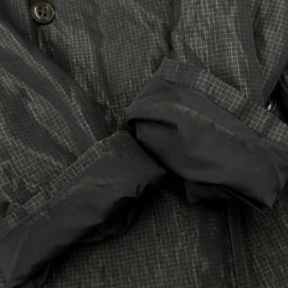 【中古】ジョルジオアルマーニ GIORGIO ARMANI ポリエステルメタリック トレンチコート ブラックxグレー系【 50 】【 状態ランクB 】【 メンズ 】[BPD]