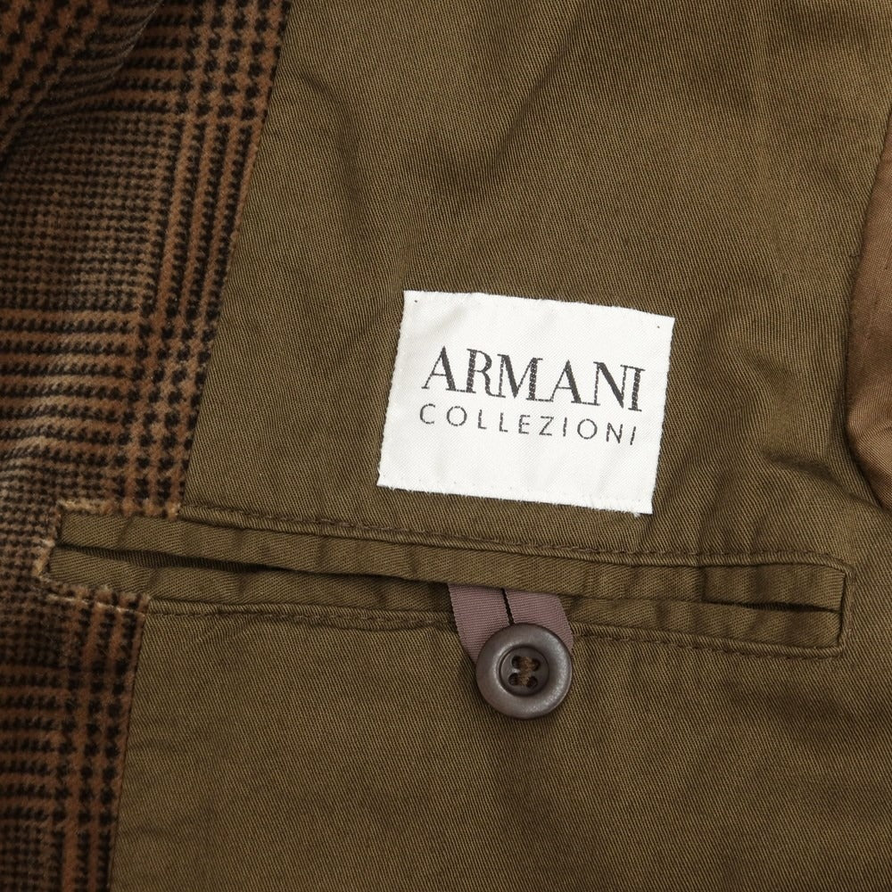 【中古】アルマーニ コレッツォーニ ARMANI COLLEZIONI コットンレーヨン チェック ジャケット ブラウン【サイズ46】【BRW】【A/W】【状態ランクB】【メンズ】【768976】