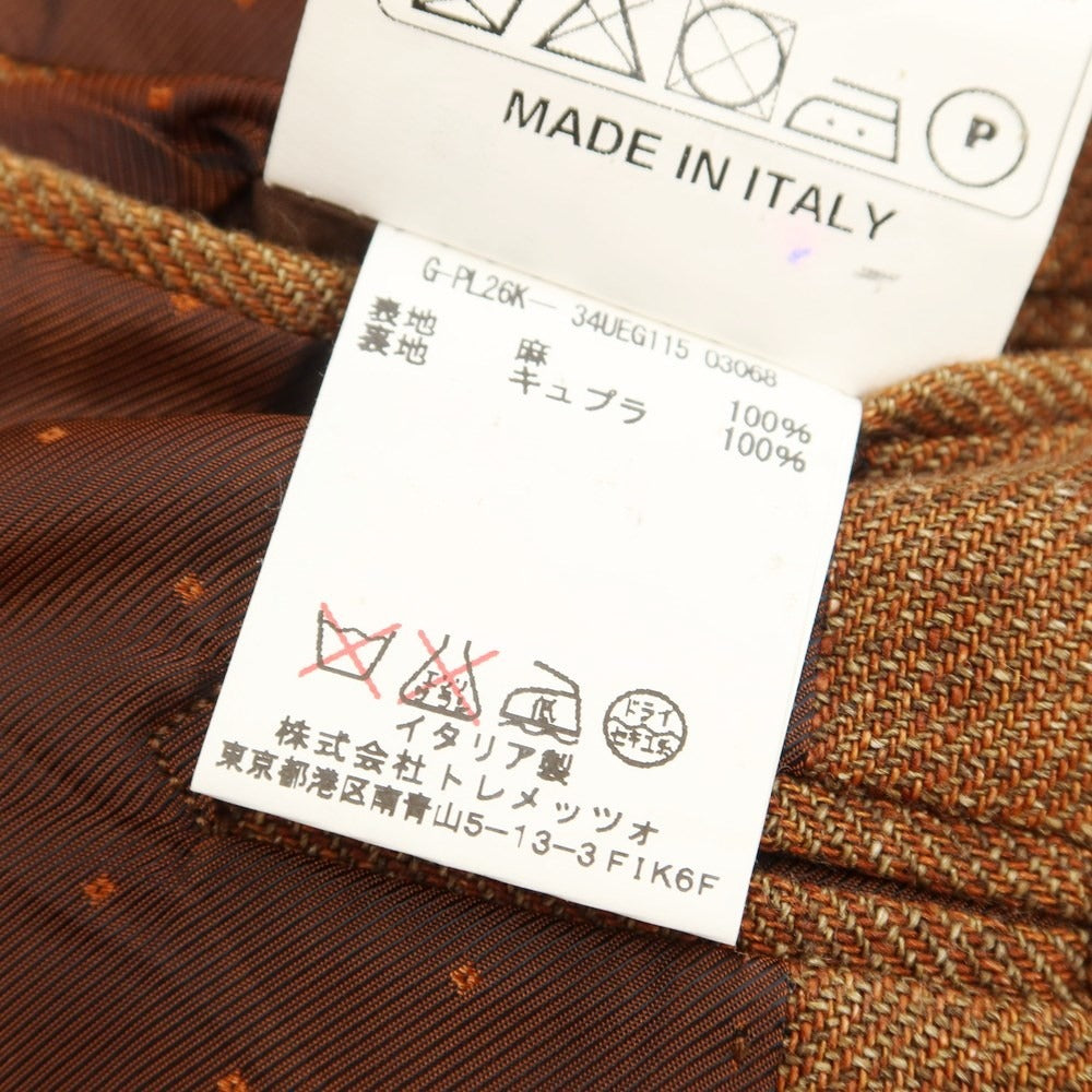 【中古】タリアトーレ TAGLIATORE リネン カジュアルジャケット ライトブラウン【 46 】【 状態ランクC 】【 メンズ 】