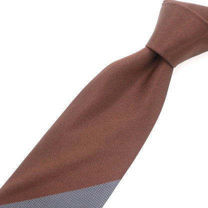 [New] GIERRE Panel Stripe Tri-Fold Silk Tie Brown x Dark Green [BRW] [S/S/A/W] [Condition Rank N] [Men&