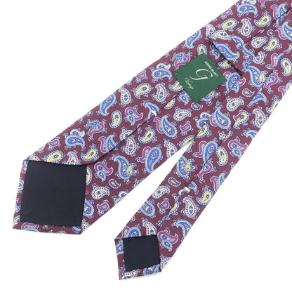 [New] GIERRE Paisley 3-fold silk tie, burgundy [PUP] [S/S/A/W] [Condition rank N] [Men&