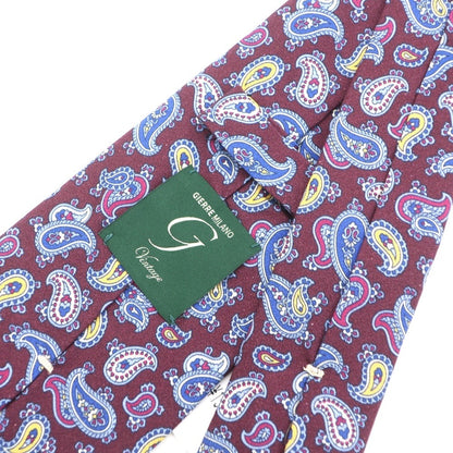 [New] GIERRE Paisley 3-fold silk tie, burgundy [PUP] [S/S/A/W] [Condition rank N] [Men&