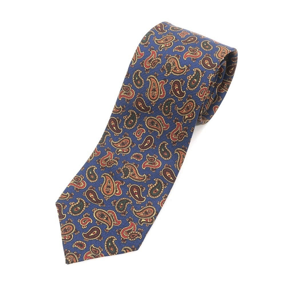 [New] GIERRE Paisley 3-fold silk tie, navy blue [NVY] [S/S/A/W] [Condition rank N] [Men&