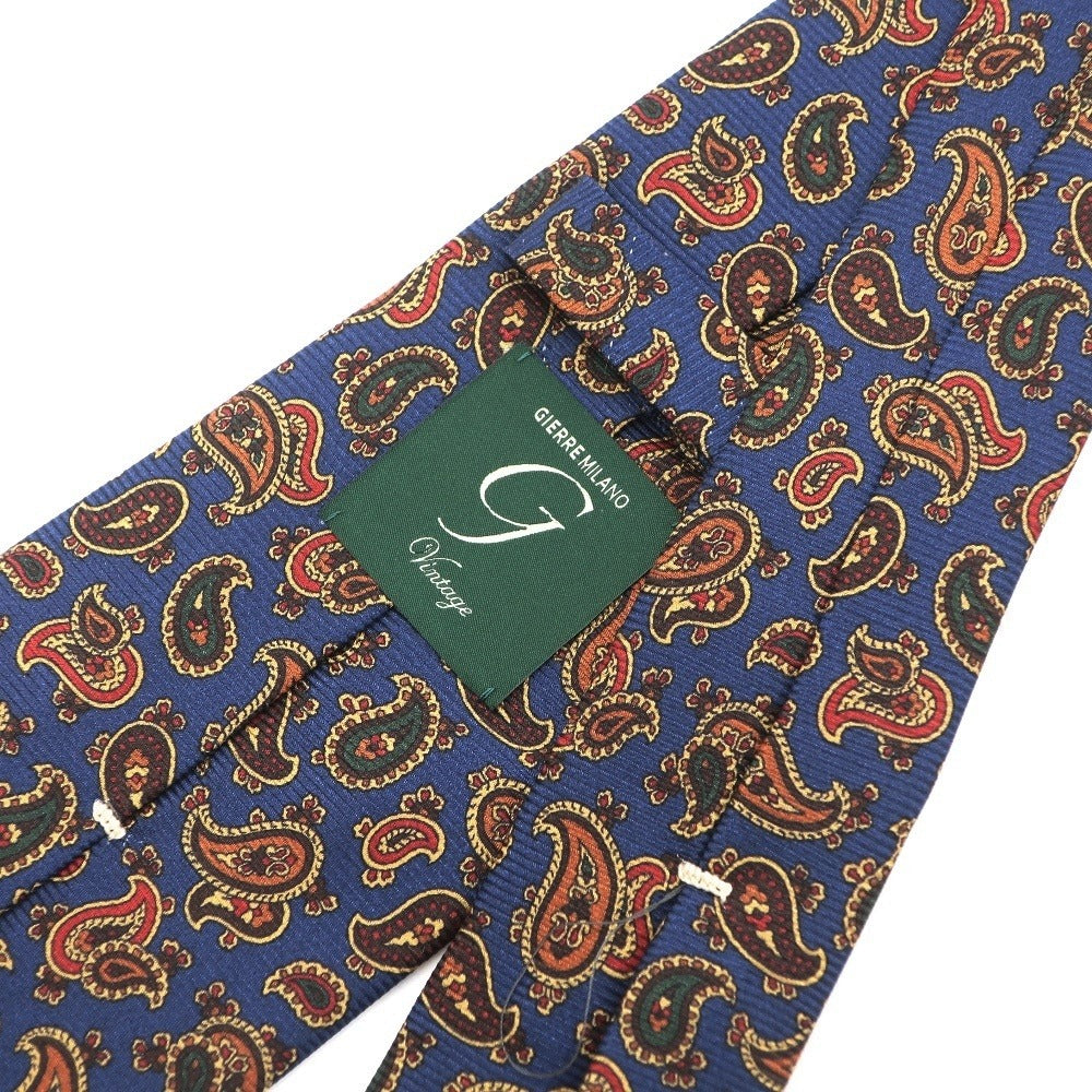 [New] GIERRE Paisley 3-fold silk tie, navy blue [NVY] [S/S/A/W] [Condition rank N] [Men&