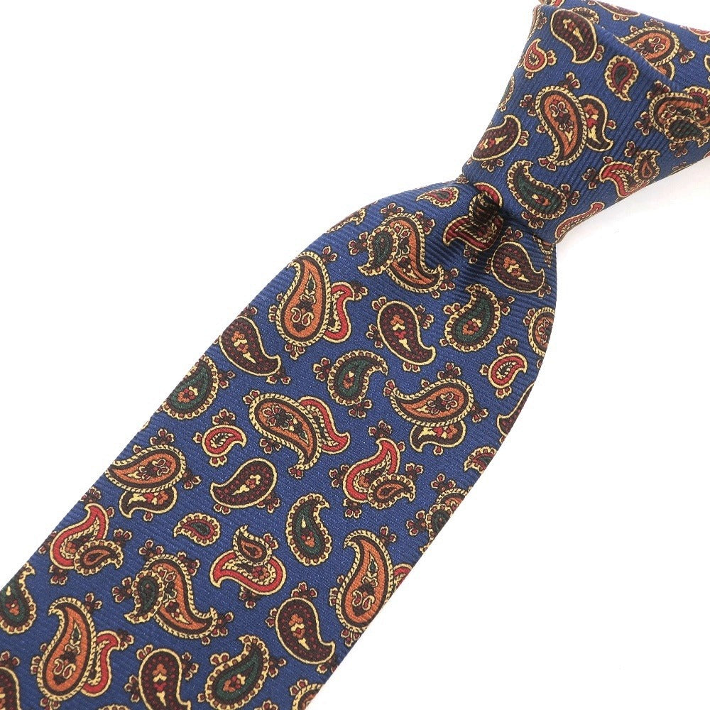 [New] GIERRE Paisley 3-fold silk tie, navy blue [NVY] [S/S/A/W] [Condition rank N] [Men&