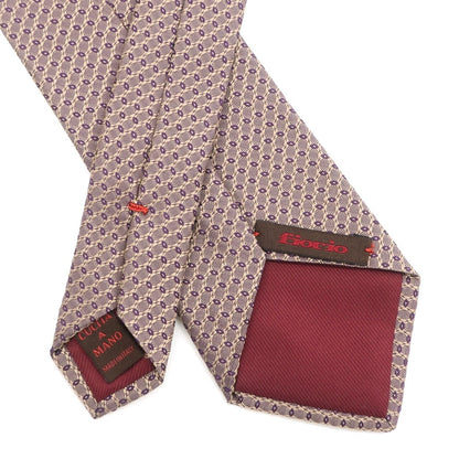 [Used] FIORIO Textured Tri-Fold Silk Tie Beige x Purple [GLD] [S/S/A/W] [Condition Rank B] [Men&