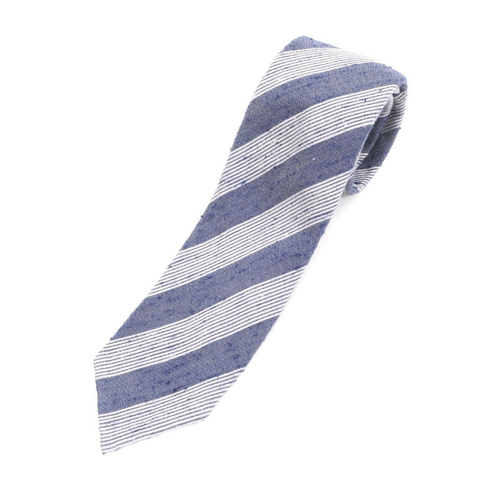 [Used] GIERRE Striped 3-fold silk tie Navy x light gray [NVY] [S/S] [Condition rank B] [Men&