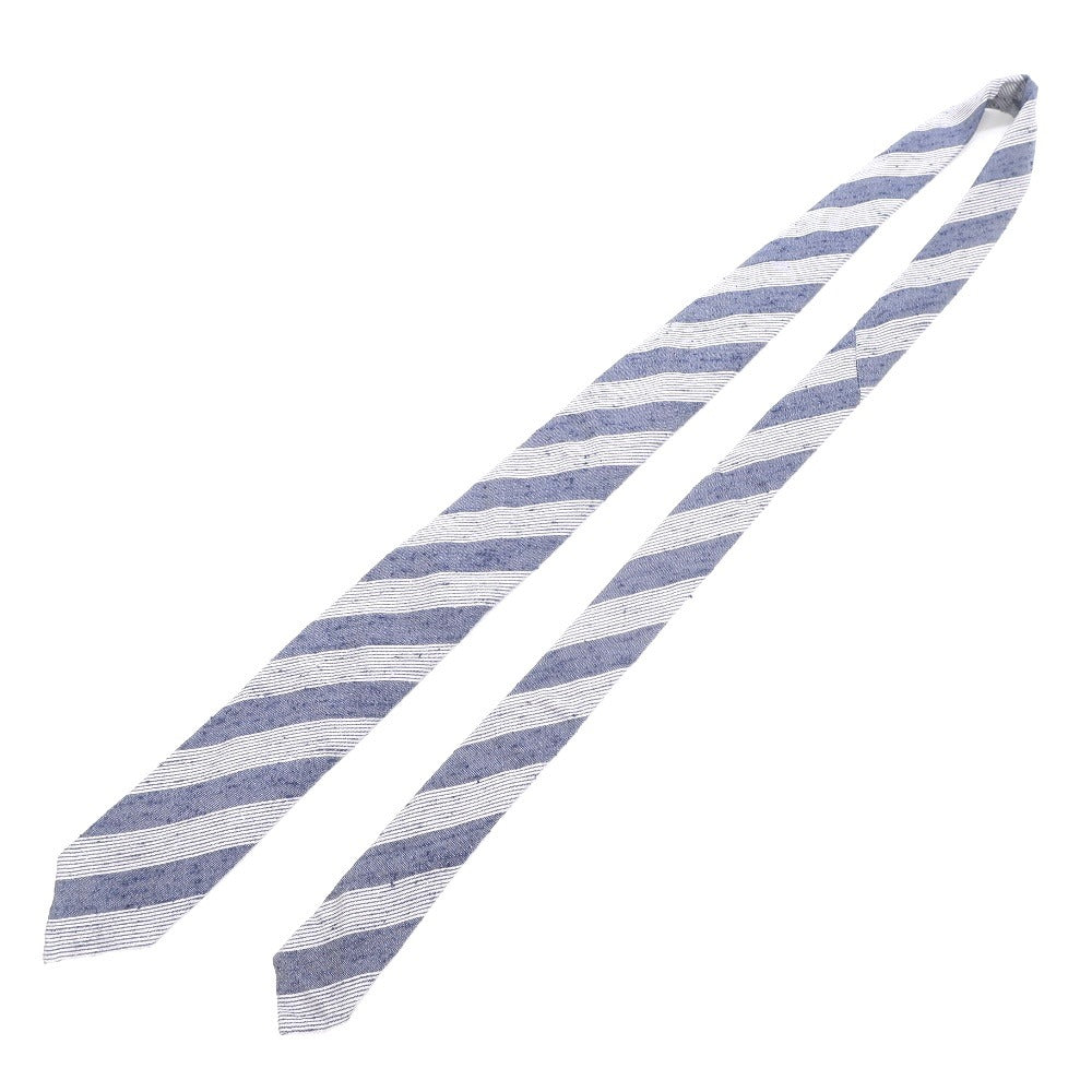 [Used] GIERRE Striped 3-fold silk tie Navy x light gray [NVY] [S/S] [Condition rank B] [Men&
