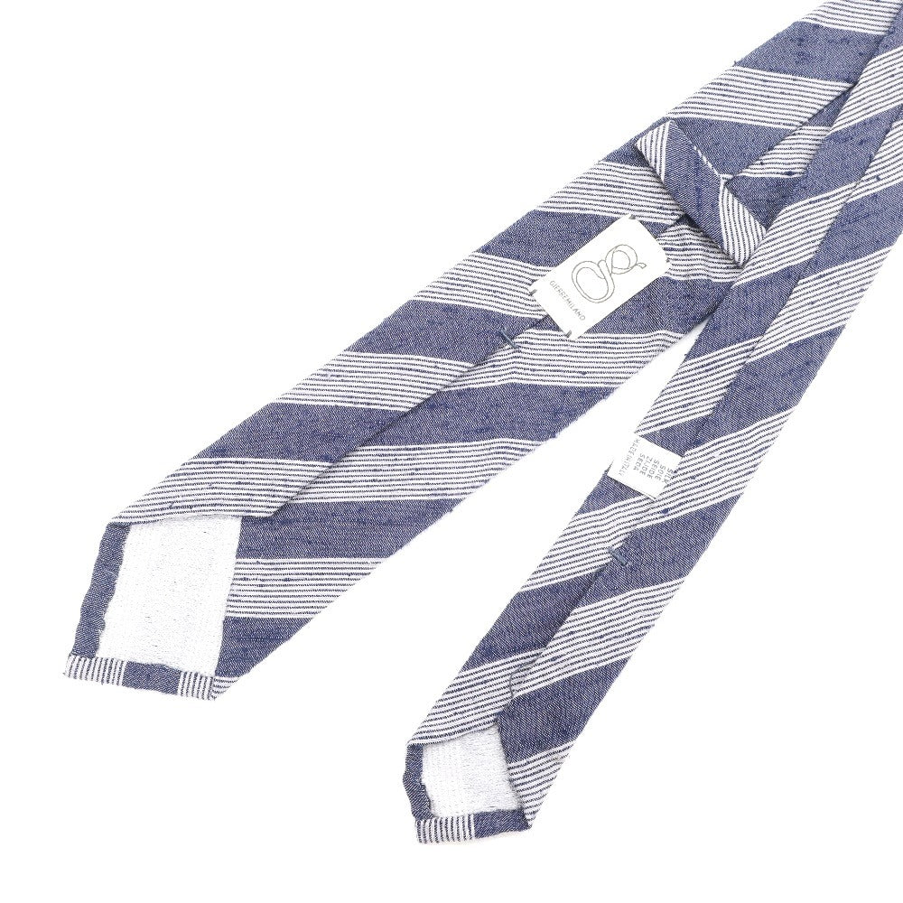 [Used] GIERRE Striped 3-fold silk tie Navy x light gray [NVY] [S/S] [Condition rank B] [Men&