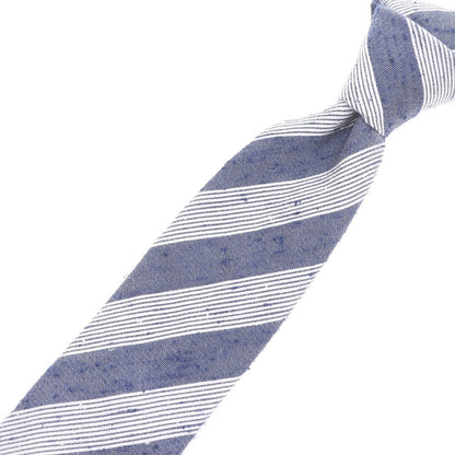 [Used] GIERRE Striped 3-fold silk tie Navy x light gray [NVY] [S/S] [Condition rank B] [Men&
