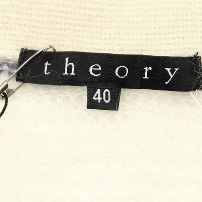 【中古】セオリー theory モヘアウール ボーダー柄 ニットカーディガン アイボリーxネイビー【 40 】【 状態ランクB 】【 メンズ 】