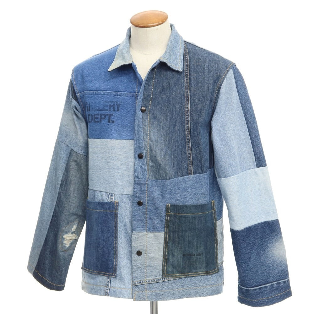 【中古】ギャラリーデプト GALLERY DEPT パッチワーク デニムジャケット ブルーxネイビー【サイズM】【 状態ランクB 】【 メンズ 】[EPD]