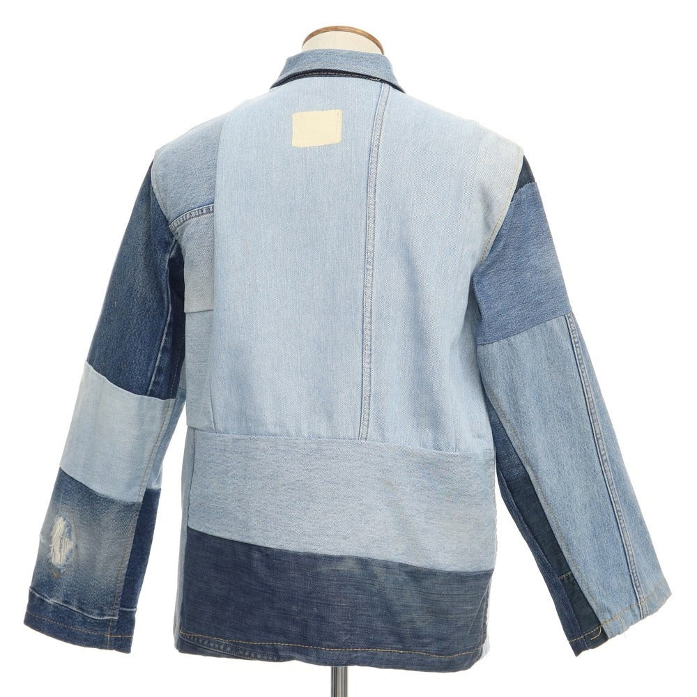 【中古】ギャラリーデプト GALLERY DEPT パッチワーク デニムジャケット ブルーxネイビー【サイズM】【 状態ランクB 】【 メンズ 】[EPD]