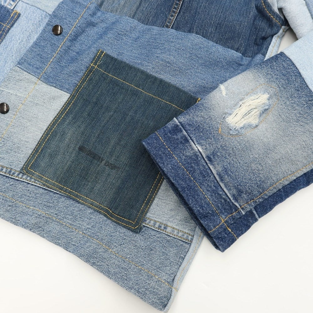 【中古】ギャラリーデプト GALLERY DEPT パッチワーク デニムジャケット ブルーxネイビー【サイズM】【 状態ランクB 】【 メンズ 】[EPD]