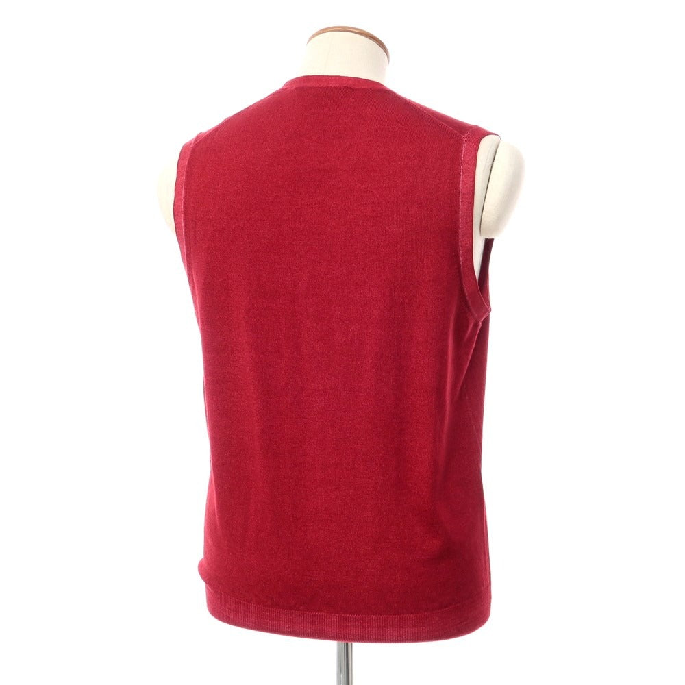 [New] TAGLIATORE Wool High Gauge Knit Vest Red [Size 50] [RED] [A/W] [Condition Rank N] [Men&