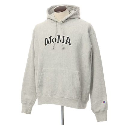 【中古】モマ MoMA CHAMPIONコラボ パーカー ライトグレー【 XL 】【 状態ランクC 】【 メンズ 】