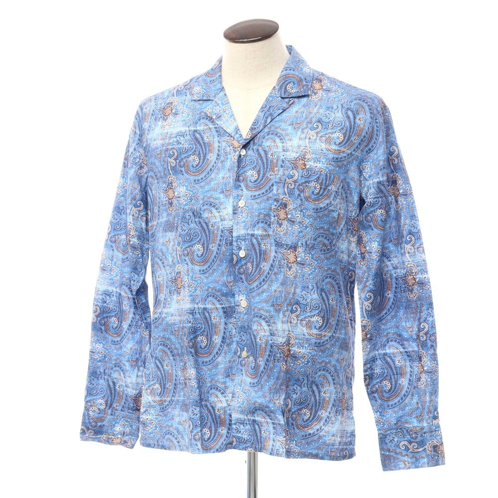 [Used] Alessandro Gherardi ALESSANDRO GHERARDI Cotton Paisley Open Collar Shirt Blue x Brown x White [Size L] [BLU] [S/S/A/W] [Condition Rank A] [Men&