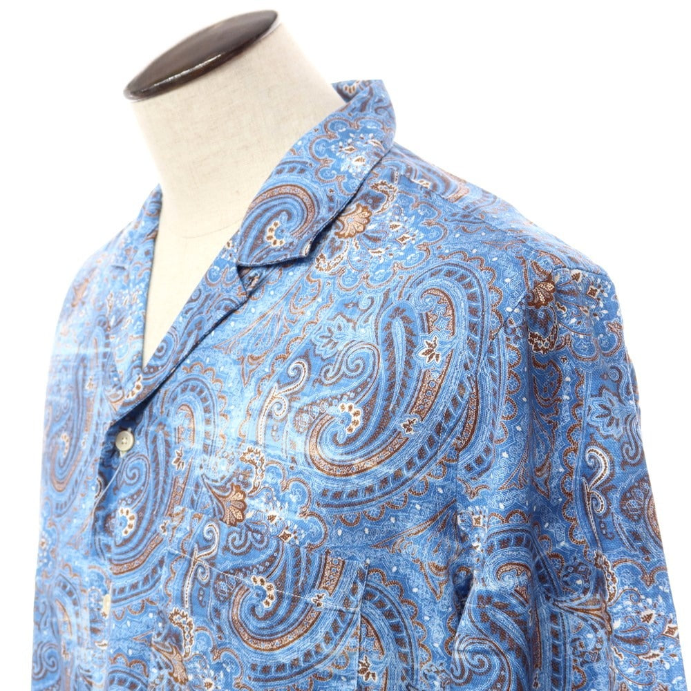 [Used] Alessandro Gherardi ALESSANDRO GHERARDI Cotton Paisley Open Collar Shirt Blue x Brown x White [Size L] [BLU] [S/S/A/W] [Condition Rank A] [Men&