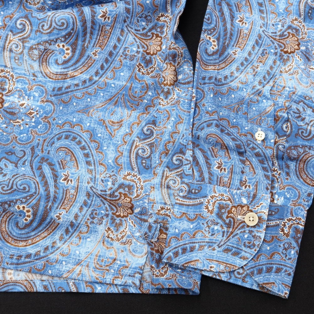 [Used] Alessandro Gherardi ALESSANDRO GHERARDI Cotton Paisley Open Collar Shirt Blue x Brown x White [Size L] [BLU] [S/S/A/W] [Condition Rank A] [Men&